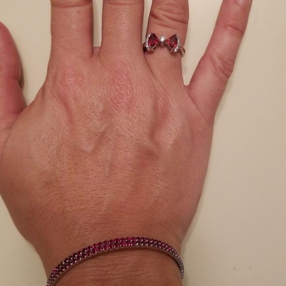 💟Nib Garnet 925 Stamped Ring Size 7 - Picture 5 of 6